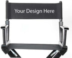 Filmcraft Personalized Tall Director's Chair – Black Finish with Customizable Black Canvas, Complete Professional Package for Filmmakers & Creatives (Black Frame - Black Canvas)