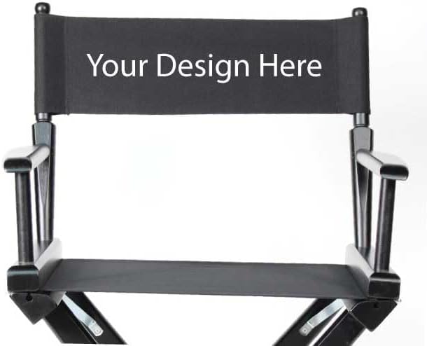 Filmcraft Personalized Tall Director's Chair – Black Finish with Customizable Black Canvas, Complete Professional Package for Filmmakers & Creatives (Black Frame - Black Canvas)