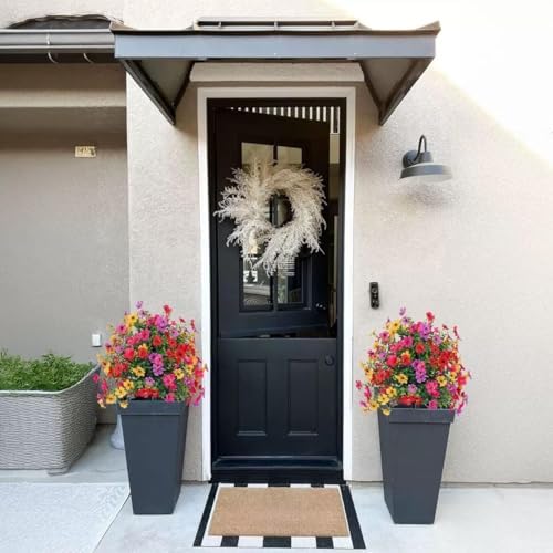 22 Inch Artificial Flower Stake Outdoor Decor - Multi-Color Garden Stakes for Yard & Lawn, No Fade Heavy Duty Plastic, All Season Decoration（2pcs-Mix）