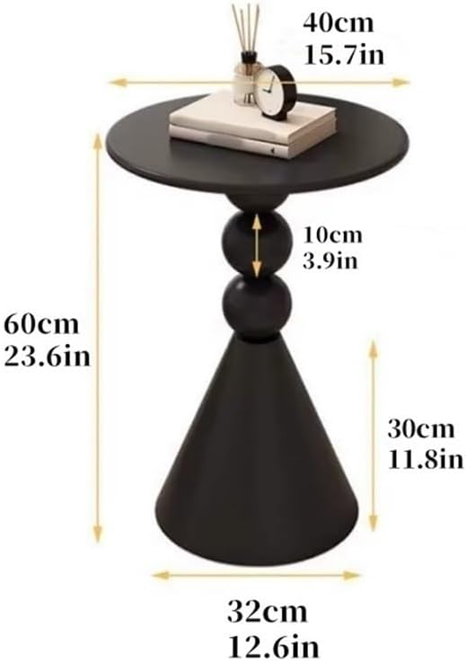 Modern Simple Side Tables, Small Apartment Creative Coffee Table, Iron Design Round End Tables, Suitable for Balcony Living Room, Bedroom Night Stand