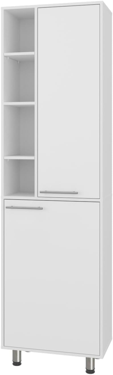 Florence Kitchen Pantry, Multiple Open and Closed Shelves, Modern Design, White