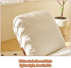 Modern Rocking Chair Recliner, Mid-Century Accent Rocking Chairs with Solid Wood Base and Soft Cushion, Upholstered Glider Chair for Living Room, Bedroom, Nursery (White)