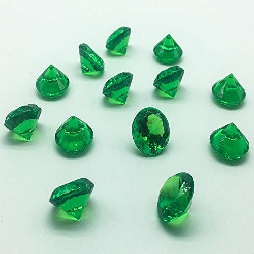 Blue Feather Products, Inc. 20mm Acrylic Color Faux Round Diamond Crystals Treasure Gems for Table Scatters, Vase Fillers, Event, Wedding, Arts & Crafts (100 pcs) (Emerald Green)