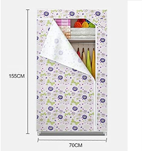 Wardrobe Storage Collapsible Wardrobe Organiser Free Installation Bold Reinforcement Thickened Steel Pipe All Steel Frame Storage Clothes Used for Bedroom Dorm Room (Color :