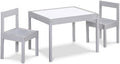 Olive & Opie Gibson 3-Piece Dry Erase Kids Table & Chair Set, Gray