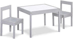 Olive & Opie Gibson 3-Piece Dry Erase Kids Table & Chair Set, Gray