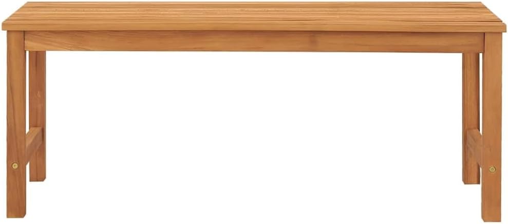 Bench Brown Solid Teak Wood 45 in Strong Bench Rectangular,Solid Teak Garden Bench Durable & Stylish Indoor/Outdoor Seating for Patios, Gardens & Living Rooms Patio Furniture