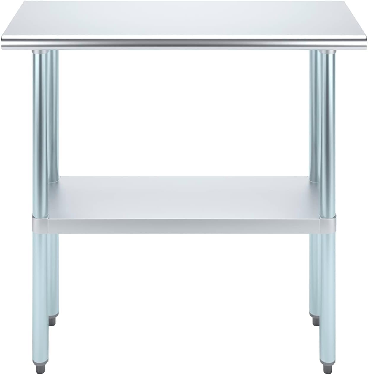 14" x 36" Stainless Steel Prep Table – NSF Certified Heavy Duty Work Table for Home & Commercial Use – Galvanized Undershelf & Legs