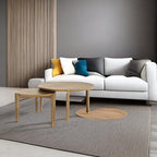 Nathan James Kendall Round Modern Nesting Coffee Set of 2, Stacking Living Room Accent Tables, Light Brown