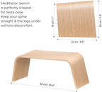 Wooden Meditation Bench for Seiza Sitting, Prayer Stool, Tea Ceremony Bench, Yoga Kneeling Seat, Scandinavian Minimalist Floor Stool (Oak)