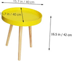 Nordic Style Small Round Coffee Table Creative Mini Sofa Side Table Yellow for Living Room Bedroom Use