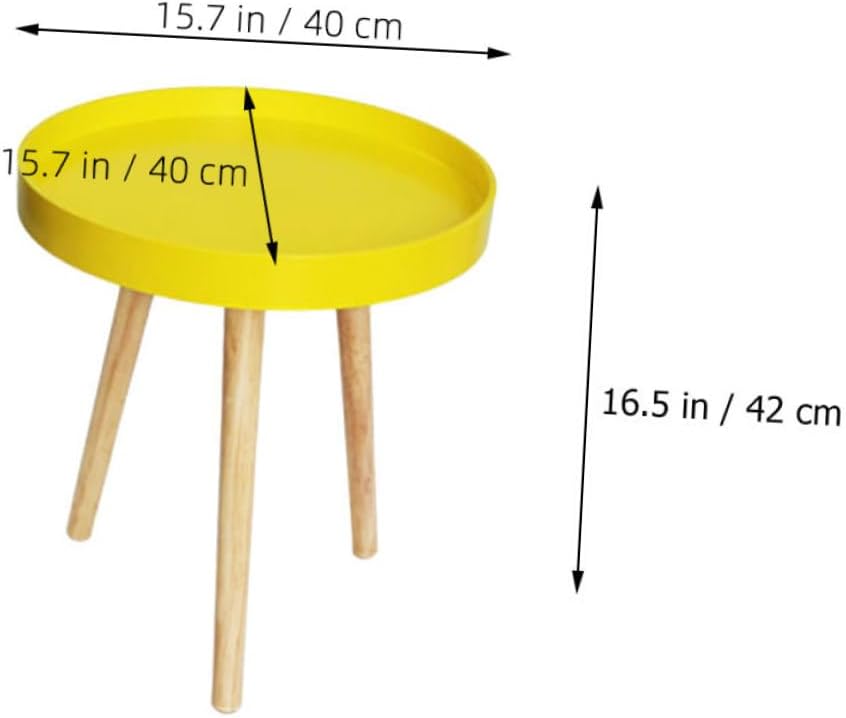 Nordic Style Small Round Coffee Table Creative Mini Sofa Side Table Yellow for Living Room Bedroom Use