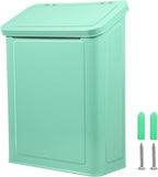 Picowe Magnetic Laundry Storage, Large Metal Lint Holder Bin with Lid for Laundry Room, Space-Saving Trash Container Hanging on Dryer, Washer or Wall Mount Trash Bin (Green)