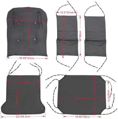 Luxury Glider Rocker Cushions 5 Piece Set, Soft Velvet Nursery Chair Pads with Zipper & Storage Pocket, Anti Slip Backrest Seat for Breastfeeding