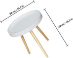 Modern Small Round Tea Table White Mini Sofa Side Table Bedside Decorative for Living Room