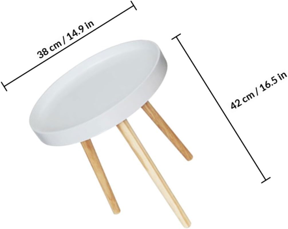Modern Small Round Tea Table White Mini Sofa Side Table Bedside Decorative for Living Room