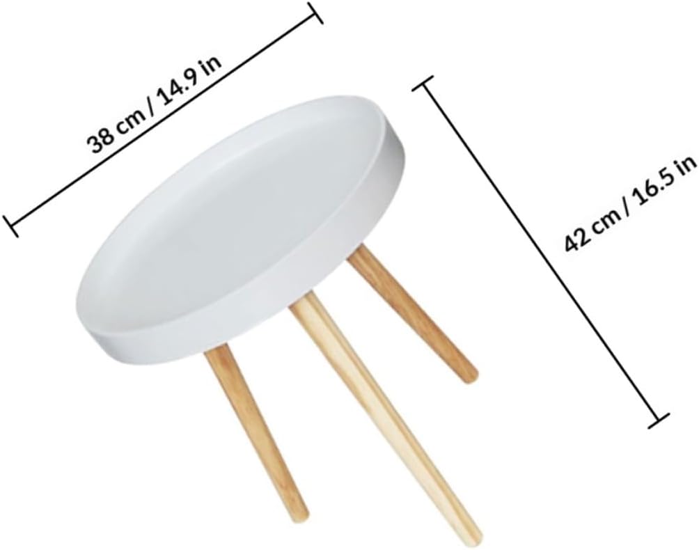 Levemolo Mini Round Sofa Side Table Nordic Style Household Corner Table White for Living Room Balcony Use