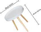 Levemolo Mini Round Sofa Side Table Nordic Style Household Corner Table White for Living Room Balcony Use
