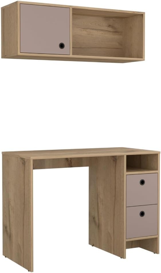 Farmhouse Rustic Wall Cabinet, Storage Cabinet with Two Shelves and Two Drawers,for Kitchen Home