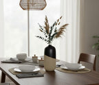 Young's Inc Ceramic Black Dipped Vase for Modern Home Decor, 10.04" Tall, Elegant Minimalist Flower Vase, Beige and Black Ceramic Accent for Living Room, Office, and Contemporary Home Spaces