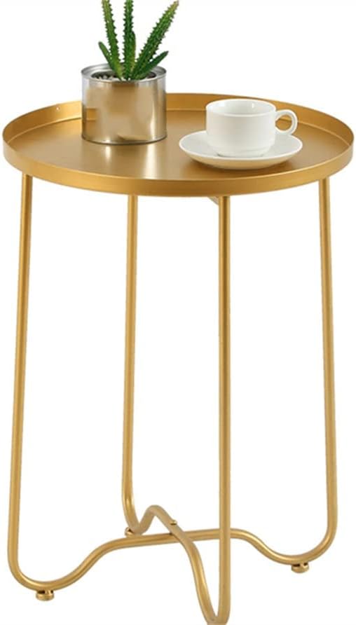 Nordic Iron Small Coffee Table Foldable Gold Color Simple Sofa Side Living Room Balcony Garden