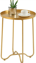 Nordic Iron Small Coffee Table Foldable Gold Color Simple Sofa Side Living Room Balcony Garden