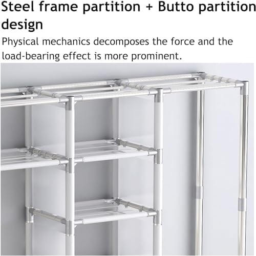 Foldable Wardrobe Portable Closet Oxford Fabric Thick Wardrobe Storage Closet Easy to Assemble Closet Wardrobe Temporary Closet for Bedroom