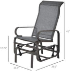 Single Rocking Chair with Gliding Recliner, Upholstered Nursery Rocker for Bedroom Living Room, Comfy Grey Accent Armchair