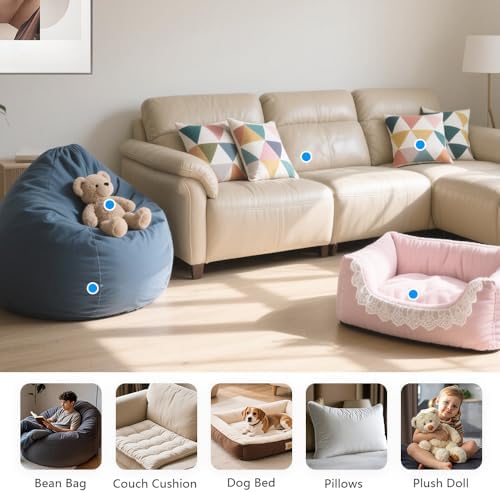 Hem Dgpy Bean Bag Filler 10lbs, Shredded Memory Foam Filling for Bean Bag Chair Refill, Stuffing for Pillow, Punching Bag, Dog Bed, Cushions, Couch (Blue & White)