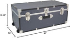 Maykoosh 30 Inch Rolling Storage Trunk with Wheels & Lock - Portable Chest Slate Gray