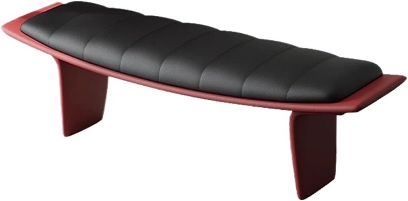 Modern Metal Living Room Shoe Changing Stool Bedroom Leather Upholstered Bed end Entryway(Small)
