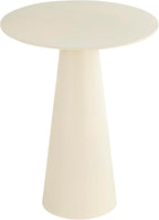 SAFID White Modern Side Table – 19.7” Round End Table – Sleek Aluminum Accent Table for Living Room, Bedroom, Entryway – Minimalist & Contemporary Small Space Furniture