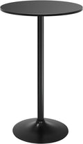 Round Bar Table 40" Height Modern High Top Pub Table with Solid Top & Sturdy Metal Base, Cocktail Table for Bistro, Home, Kitchen or Dining Room, Black
