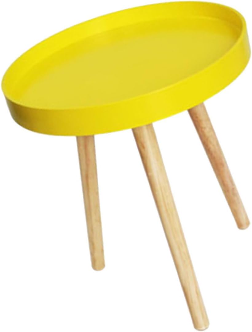Nordic Style Mini Round Tea Table Small Yellow Sofa Side Table for Living Room Balcony and Bedroom