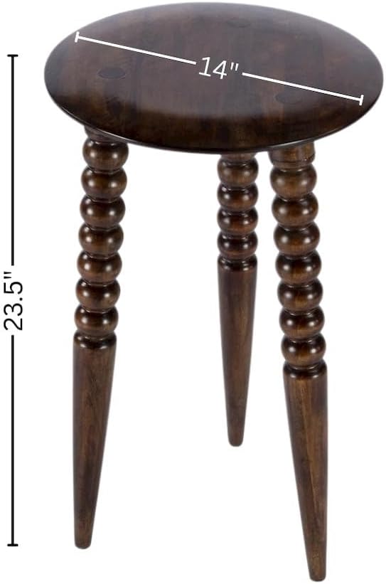 Starlight Canyon Home Round Side Table – Small Circle Compact Accent Side Table in Mango Wood for Living Room or Bedroom
