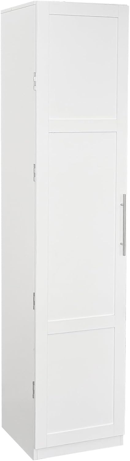 JOYSOURCE Slim Kitchen Pantry 70.3" Tall Storage Cabinet with Adjustable Shelves Narrow Freestanding 6-Tier Pantry Cabinet with Door Shelving for Small Spaces White