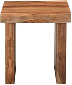 HomeRoots 23" Brown Solid Wood Square Live Edge End Table