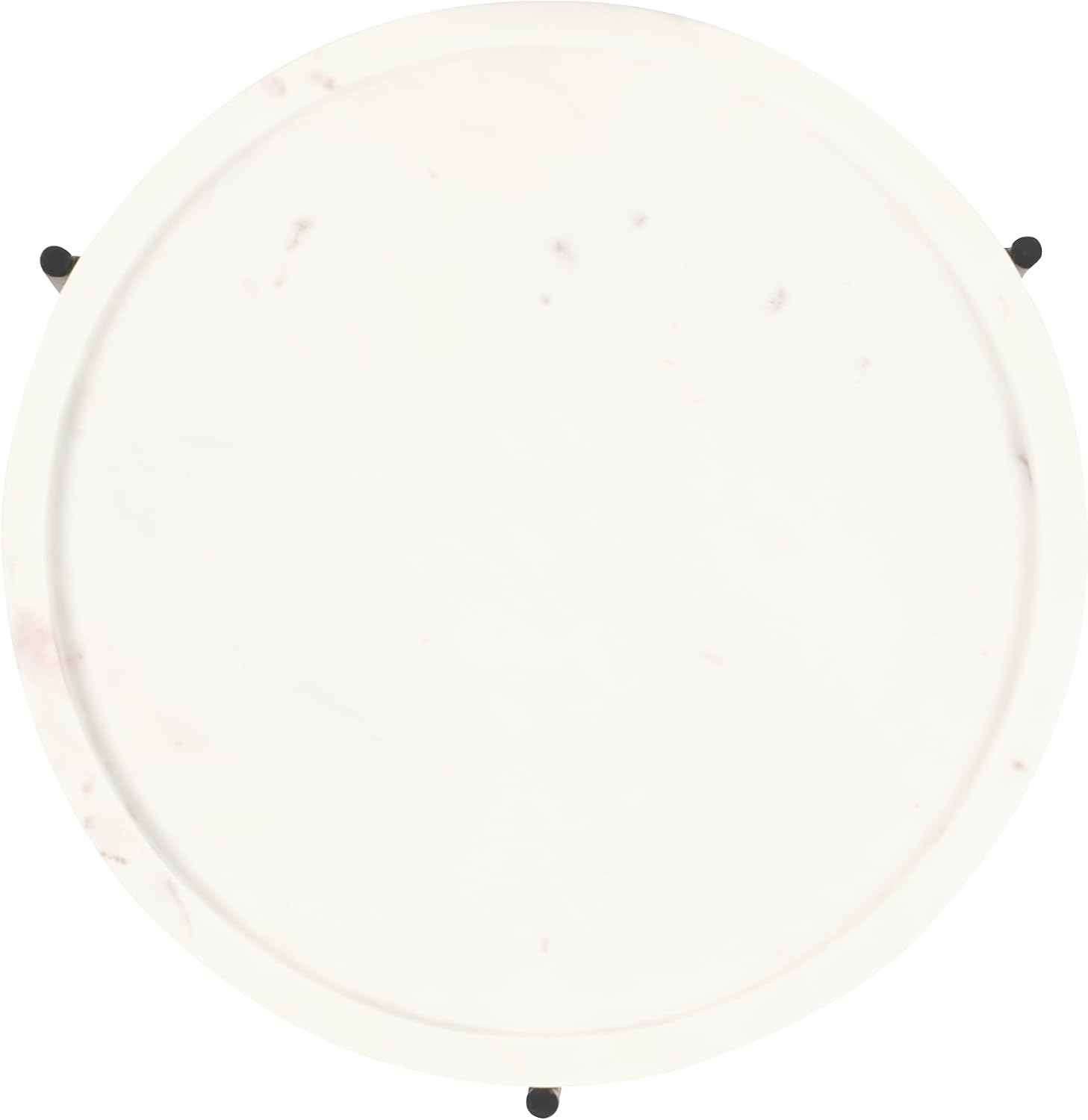 SAFAVIEH Home Collection - Bavaria Side Table, Round White Marble Tray Top with Black Metal Base, Fully Assembled (ACC3729A)