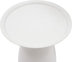 Round Side Table Set of 2, Metal Round End Tables, Modern Nesting Table Sets, Nesting Tables Pedestal Coffee Table with 16.9'' & 23.6'' Height for Living Room Balcony Office (White)