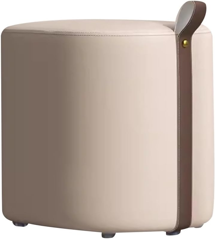 Luxury Makeup Stool Chair for Girls' Bedroom, Scandinavian Footrest & Shoe Bench, Small Square Short Dresser Chair in White - Stylish Living Room & Furniture,Khaki C-One Size