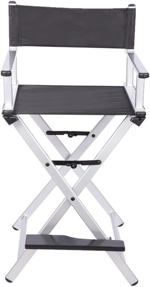 Makeup Artist Director's Chair Portable Aluminum Folding Chair for Makeup Artists(Silver)