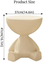 Round End Table with Storage, Cute Sofa Side Table, Versatile Nightstand, Modern Creative Coffee Table for Living Room, Bedroom, Bathroom(Orange)