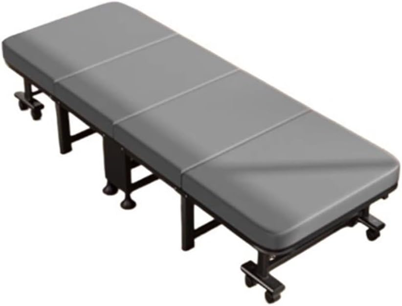 Camping Bed Single Bed, Marching, Office Folding, Adult Home Lounge Chair, Hospital Companion Folding Bed(Black,XL)