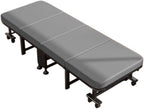 Camping Bed Single Bed, Marching, Office Folding, Adult Home Lounge Chair, Hospital Companion Folding Bed(Black,XL)