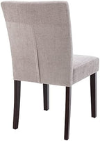 Watson & Whitely Upholstered Dining Chairs Set of 4, Fabric Armless Dining Room Chairs with Solid Wood Legs & Back Side Chair for Kitchen, Living Room, Restaurant, Gray