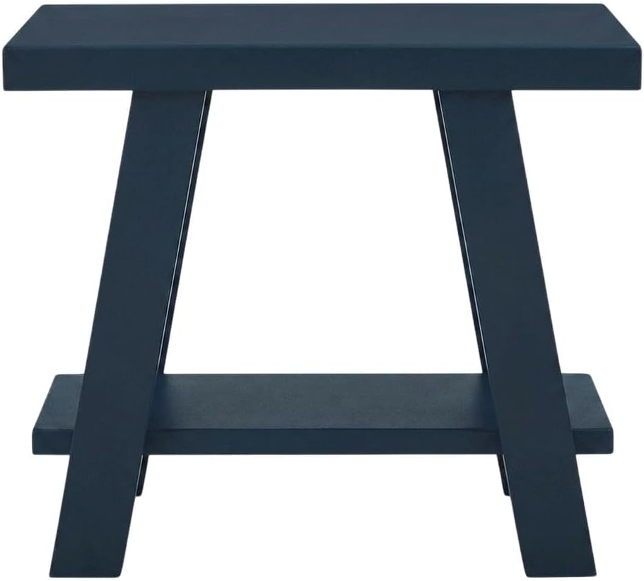 Furnifact Navy Blue, Side Table, Manufactured Wood Construction, Open Shelf, Durable Home Design, Warm Stylish Finish, Quality Build for Home