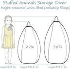 YuppieLife Kids Storage Bean Bag Cover（No Filling）Toy Organizer|Carrying Handle Sofa|Available for Kids and Teenager|Cuddle Chair|Machine Washable and Durable（27“,Dinosaur）