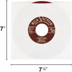 (100) Archival Quality Acid-Free Heavyweight Paper Inner Sleeves for 7" Vinyl Records #07IW
