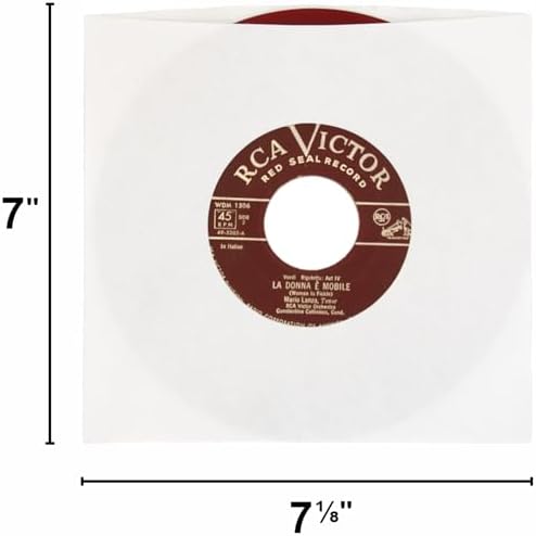 (100) Archival Quality Acid-Free Heavyweight Paper Inner Sleeves for 7" Vinyl Records #07IW
