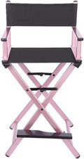 Professional Makeup Artist Folding Director's Chair with Aluminum Frame(Pink)